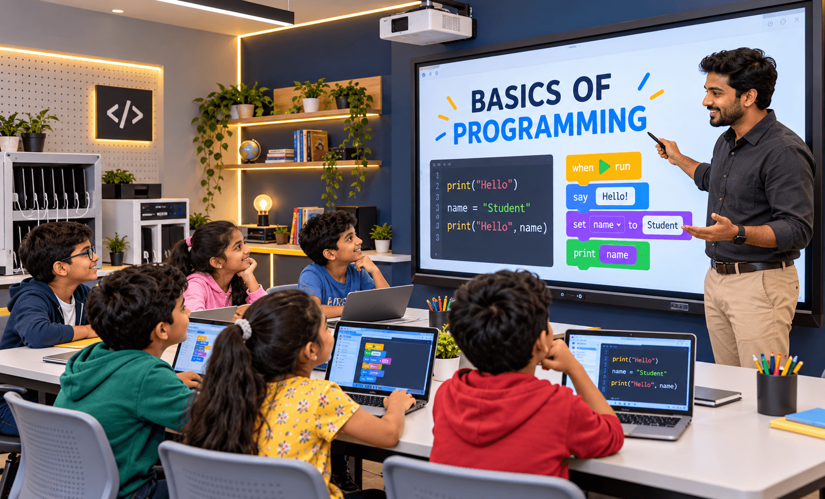 Basics of Programming + AI classes for kids in Lucknow
